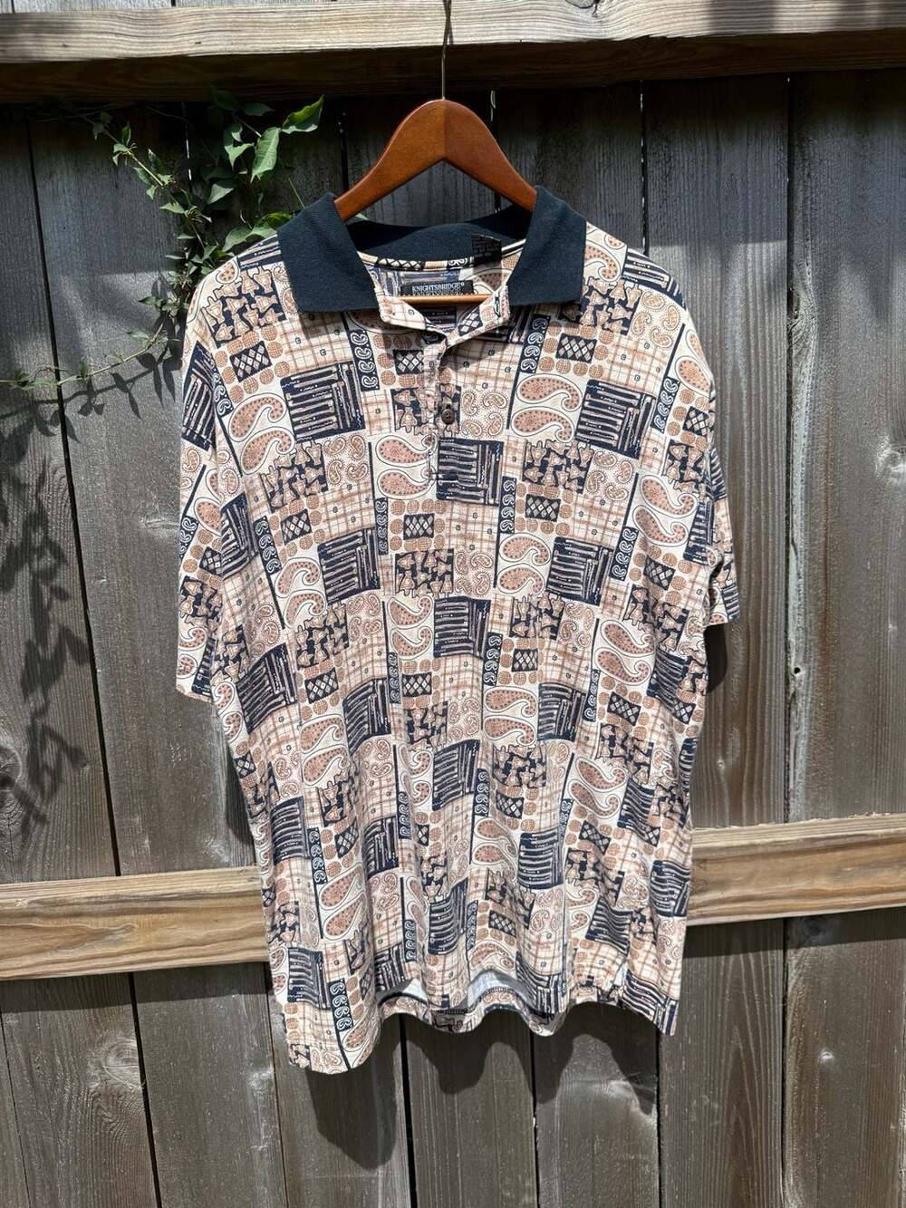Knightsbridge Polo Shirt Size L Vintage Patterned Short Sleeve